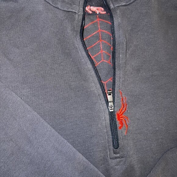 Men's Spyder Quarter-Zip Sweatshirt Gray Mock Neck - size S - Picture 5 of 8